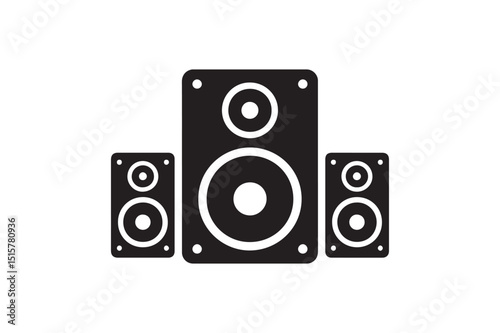 Speaker set silhouette vector art illustration on white background