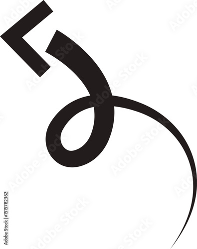 Arrow icon. Hand drawn black line doodle arrow, curve arrow vector. Sketch curved dashed arrows design isolated on transparent background. Direction shape for web and app.