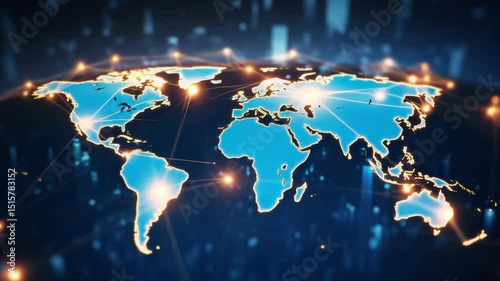 Logistics international delivery concept, World map with logistic network distribution on background.background for Concept of fast or instant shipping, Online goods orders worldwide
