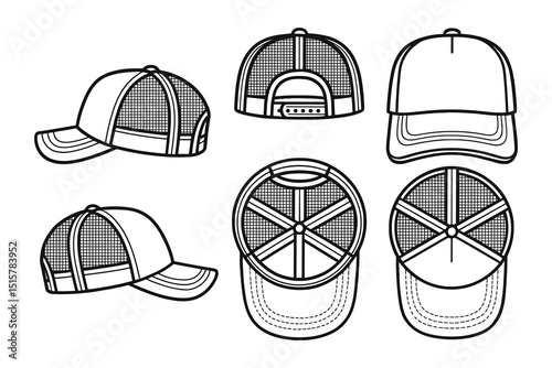 Baseball Cap Vector Illustration Graphic Design Sportswear Headwear Fashion Accessory