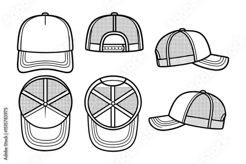 Baseball Cap Vector Illustration Graphic Design Sportswear Headwear Fashion Accessory