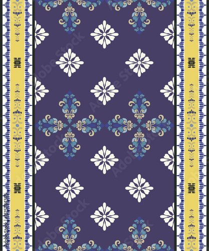 Motifs Ikat floral paisley embroidery floral.ikat ethnic oriental pattern traditional.Oreintal Flora Damask Seamless pattern embroidery. Design for carpet,cover.wallpaper,clothing,ceramic product.