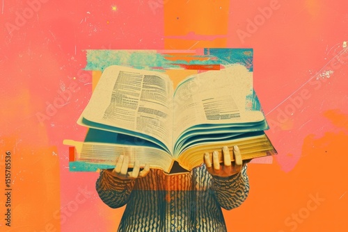 A bible book publication reading paper. photo