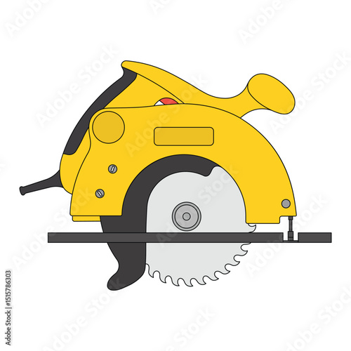 kids drawing Vector illustration table saw cartoon isolated