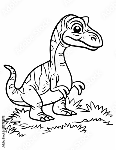 dinosaur cartoon illustration coloring sketch