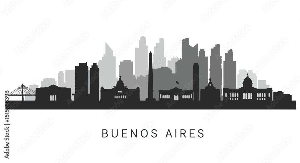 Naklejka premium Buenos Aires Skyline Silhouette.