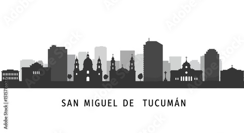 San Miguel de Tucuman Skyline with Argentina, and Silhouette.