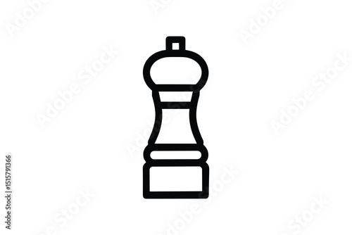 Minimalist Vector Pepper Grinder Illustration Isolated on White Background Design