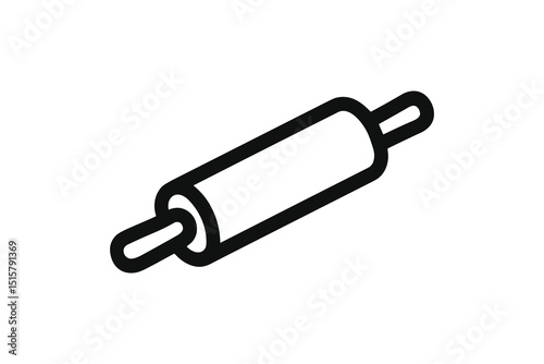 Minimalist Vector Illustration of Rolling Pin for Baking and Cooking Designs Simple