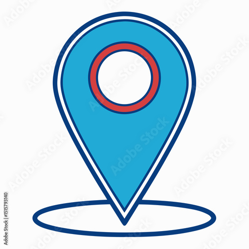 Simple blue location pin icon illustration
