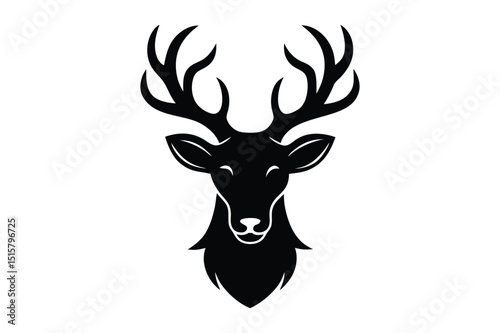 Deer head silhouette logo vector perfect for hunting brands