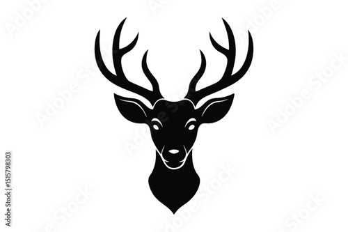 Monochrome deer head silhouette for elegant wall art