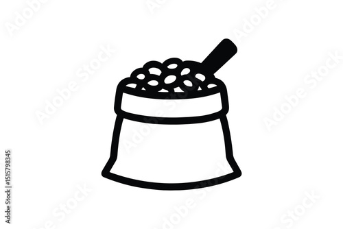 Simple Vector Sack of Coffee Beans Illustration for Coffee Shop and Cafe Designs