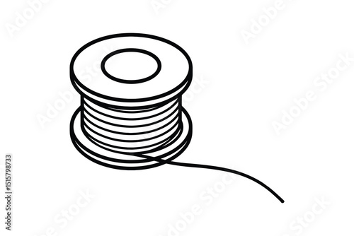 Solder Wire Spool Vector Illustration Outline Style for Electronics Repair Projects