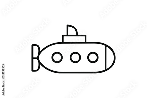 Submarine Vector Illustration Underwater Vessel Exploration Technology Design