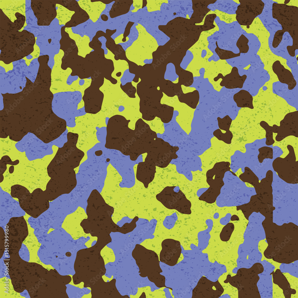 Naklejka premium Seamless fashion blue green and black grunge camouflage pattern vector