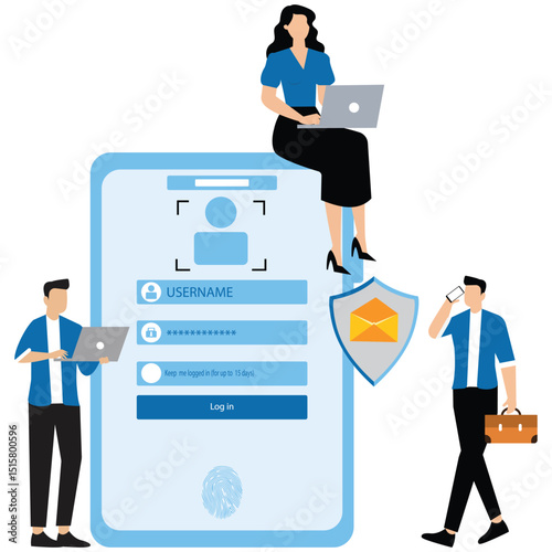 One Time Password or OTP security code on mobile phone,2-Step authentication mobile applications, posters and banners.OTP authentication and Secure Verification