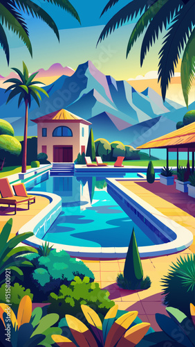 Luxury Villa with Pool and Mountain View. A Tropical Getaway