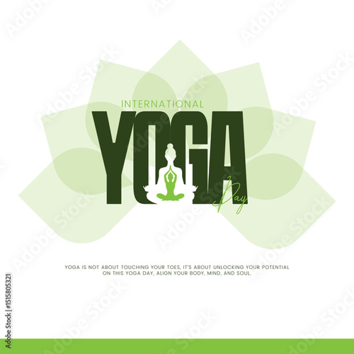International Yoga Day. yoga body posture. A woman practicing yoga. creative 3D vector illustration design