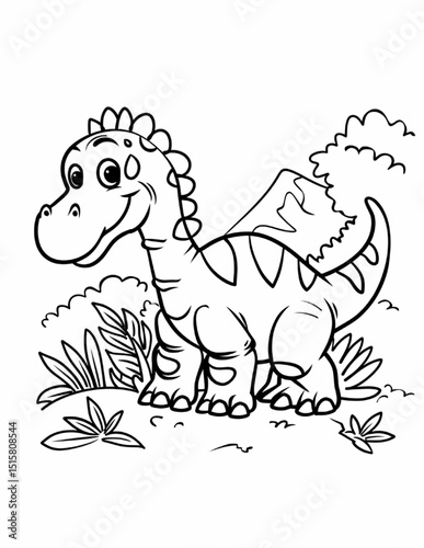 dinosaur cartoon illustration coloring sketch
