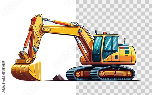 simple flat vector an excavator