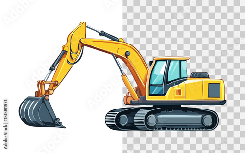 simple flat vector an excavator
