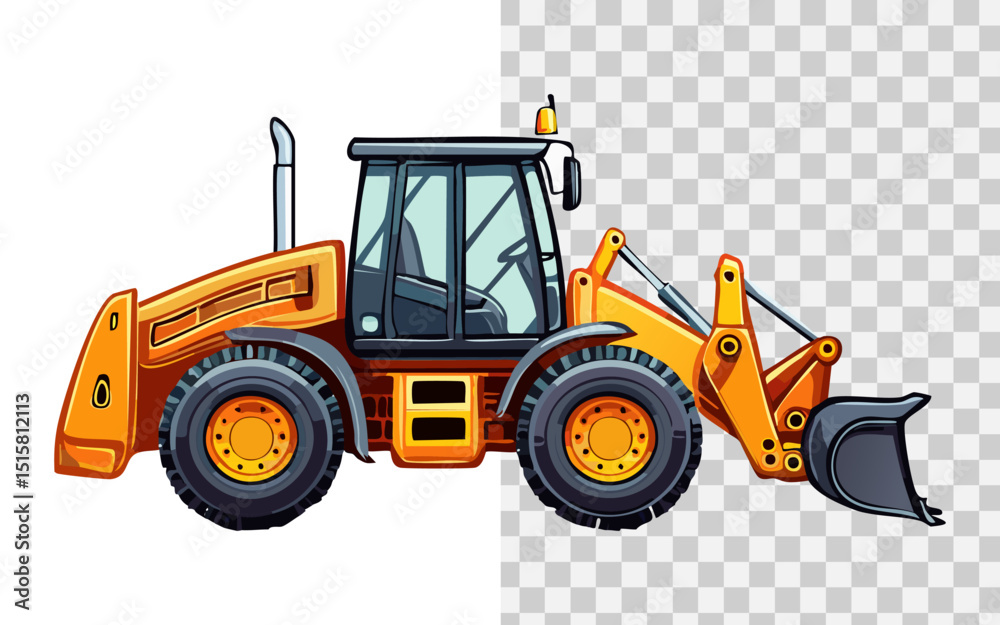 Fototapeta premium simple flat vector a bulldozer