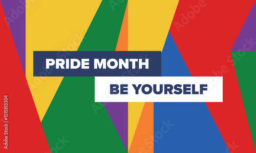 LGBT Pride Month in June. Lesbian Gay Bisexual Transgender. Celebrated annual. LGBT flag. Rainbow love concept. Human rights and tolerance. Poster, card, banner and background. Vector illustration