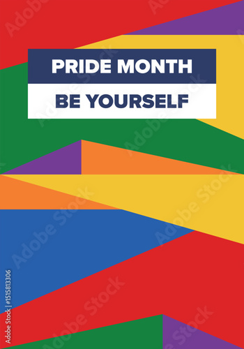 LGBT Pride Month in June. Lesbian Gay Bisexual Transgender. Celebrated annual. LGBT flag. Rainbow love concept. Human rights and tolerance. Poster, card, banner and background. Vector illustration