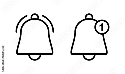 Bell icon logo design. Notification sign and symbol for web site design