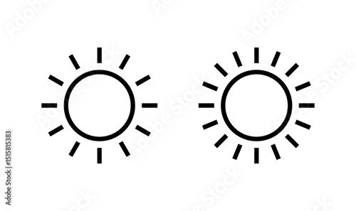 Sun icon logo design. Brightness sign and symbol