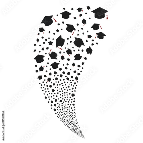 Graduation Class of 2018 greeting card and invitation template. Vector party invitation. Grad poster. vector illustration.