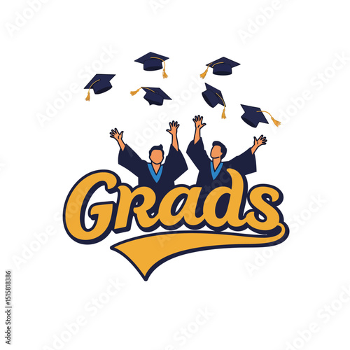 Graduation Class of 2018 greeting card and invitation template. Vector party invitation. Grad poster. vector illustration.
