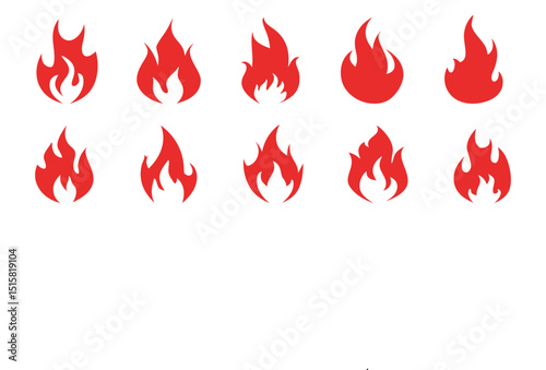 Red Fire Flames Vector Illustration