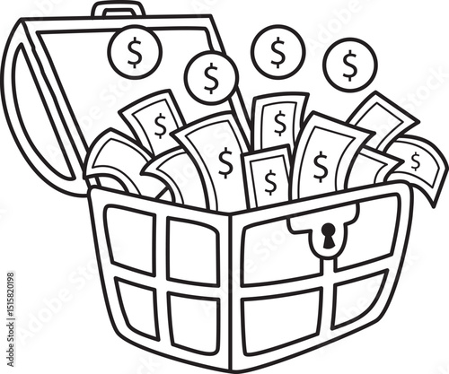 Coloring pages of money and finance collection. 
