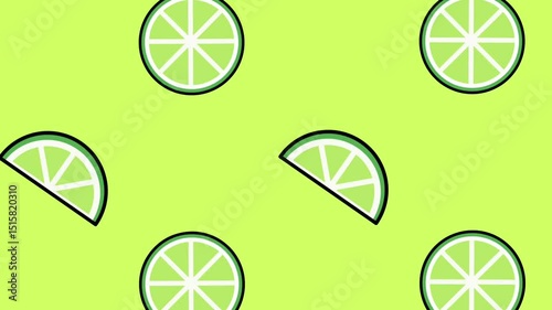 A seamless lime slice pattern on a pastel green backdrop delivers a refreshing and zesty visual experience