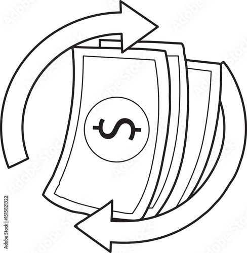 Coloring pages of money and finance collection. 