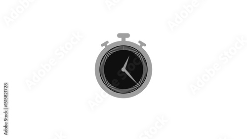 Glowing clock icon with white background vector stock illustration.