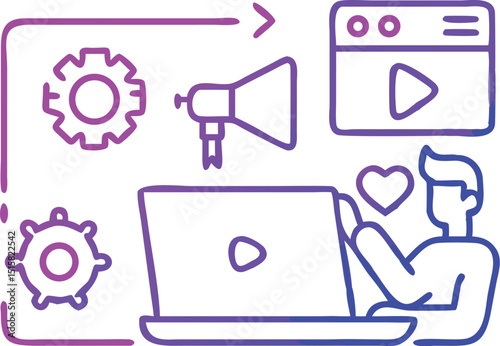 Video Content Creation & Digital Media – Modern Vector Illustration