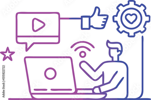 Video Content Creation & Digital Media – Modern Vector Illustration