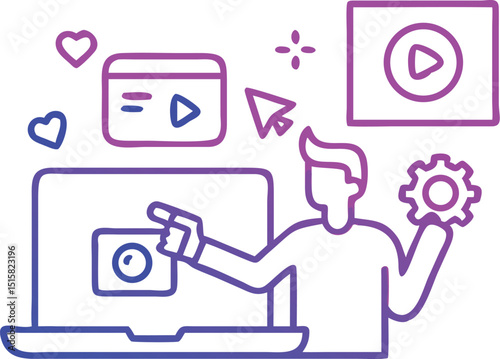 Video Content Creation & Digital Media – Modern Vector Illustration