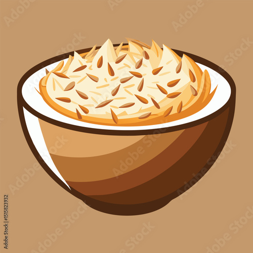 Coconut shaving  vector art illustration.