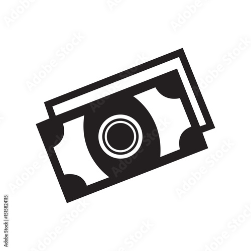 Money refund and cashback silhouette in flat vector