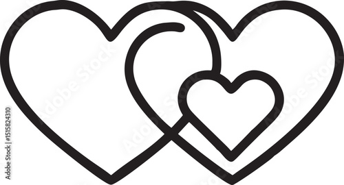 Simple and elegant intertwined hearts illustration symbolizing love and connection