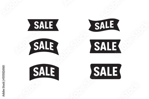 Sale banners silhouette vector art illustration on white background