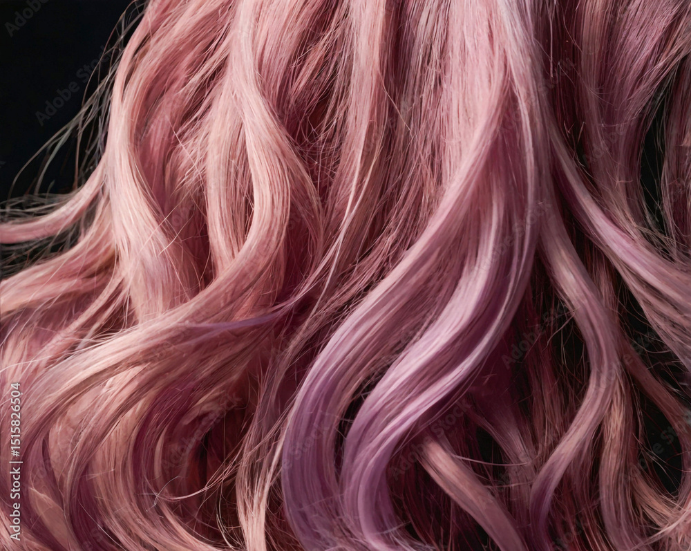 Naklejka premium Pink and purple wavy hair texture background