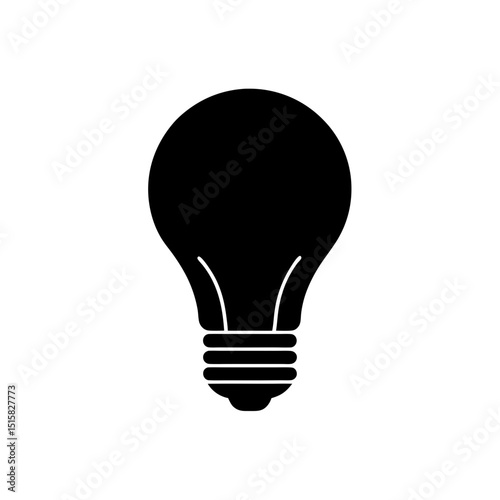 Light Bulb Silhouette Vector Icon Simple