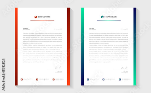 Modern stylish creative & clean business style letterhead bundle of your corporate project design. Set to print. modern business letterhead in abstract design. Elegant template design 