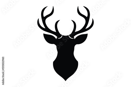 deer head silhouette design for creative posters or decor