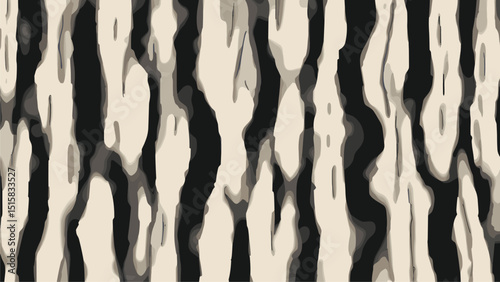 Abstract Tree Bark Texture: Black and Beige Organic Pattern
